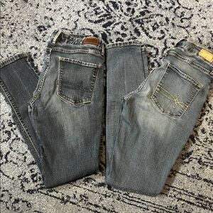 TEO PAIRS! Women’s Denizen Levi's Dark Wash Skinny Jeans size 27x34 4LONG